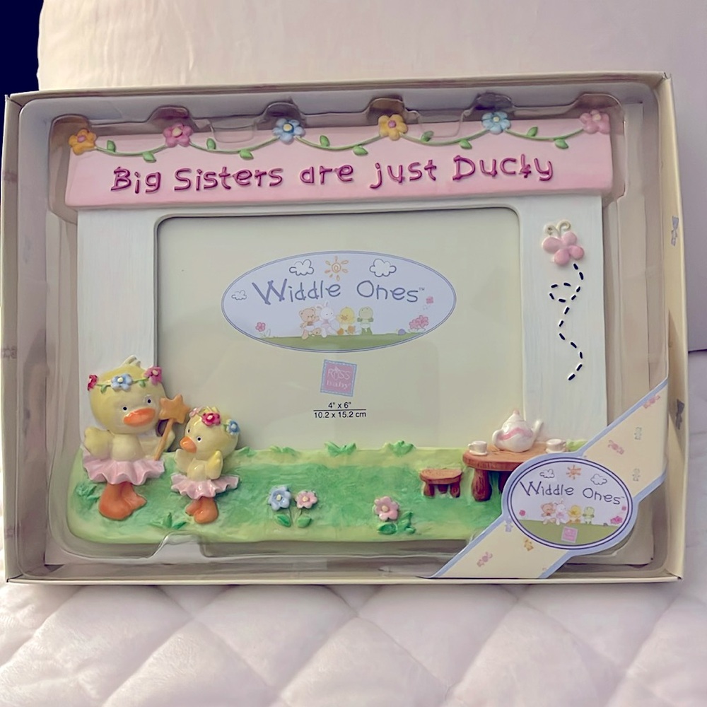 Baby picture frame. “Big Sisters are just Ducky”